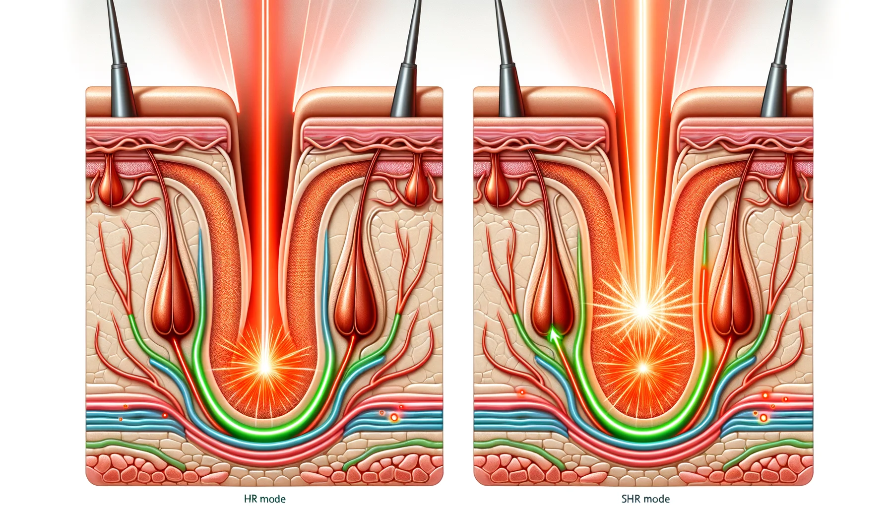 SHR-modus versus HR-modus: twee benaderingen van laserhaarverlies
